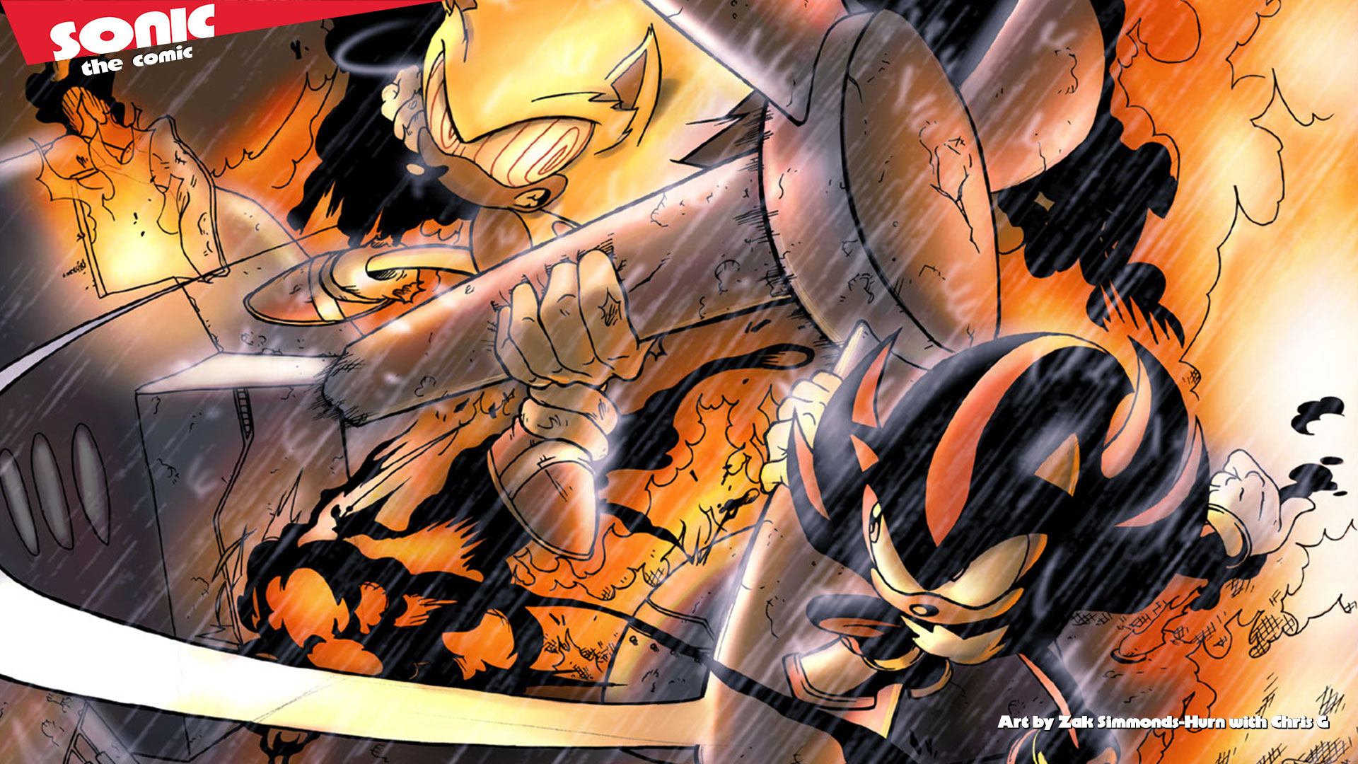 Sonic(fleetway) Vs Shadow(fleetway)